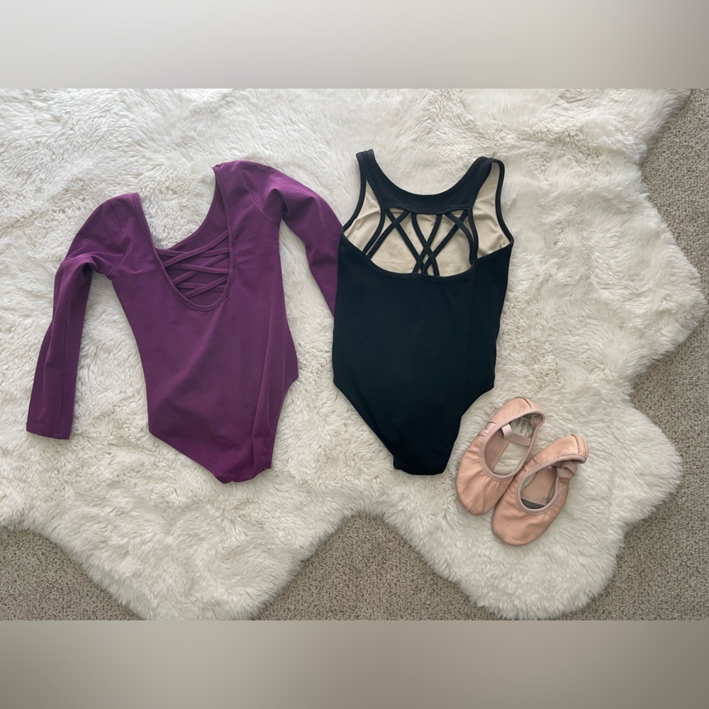 Ballet Leotard and Shoes child medium Size 6-8 Shoes Size 1